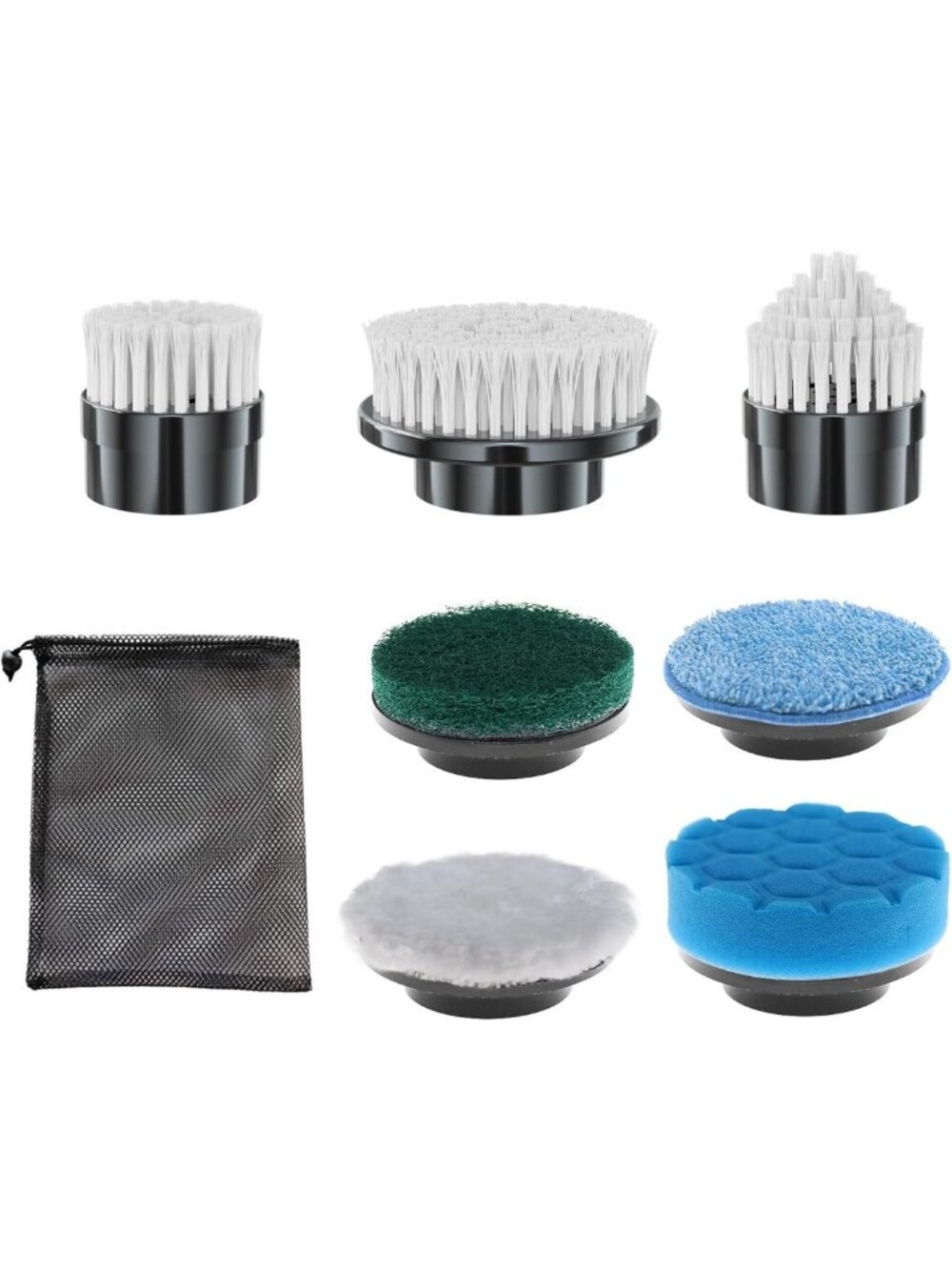 7-Piece Electric Spin Scrubber Brush Heads Set for Bathroom & Kitchen Cleaning